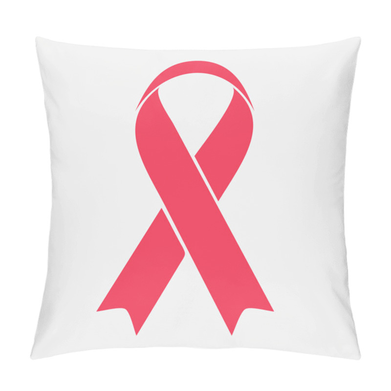 Personality  Red Flat Ribbon Aids Symbol Icon Isolated Pillow Covers