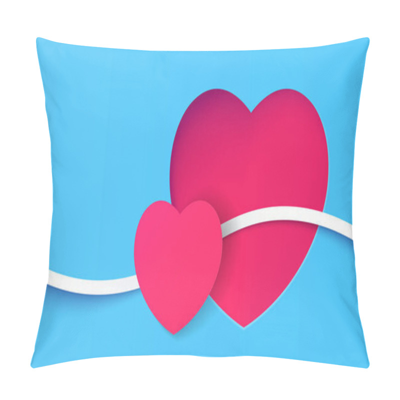 Personality  Paper Two Heart Illustration Background Pillow Covers