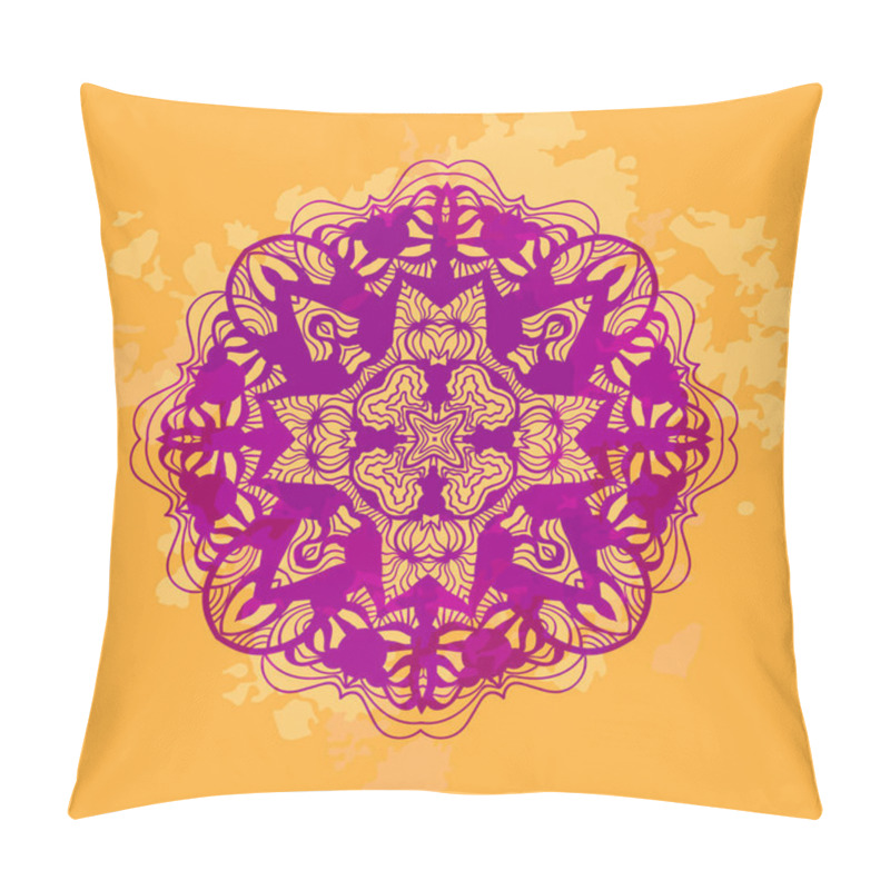 Personality  Vector Mandala Art. Stylized Lotus Yoga Design Element. Pillow Covers