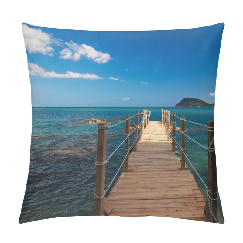 Personality  Wooden Bridge - Sea, Summer. Pillow Covers