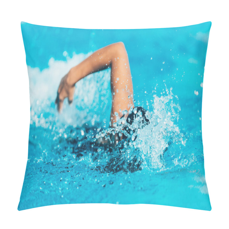 Personality  Female Swimmer In Action Pillow Covers