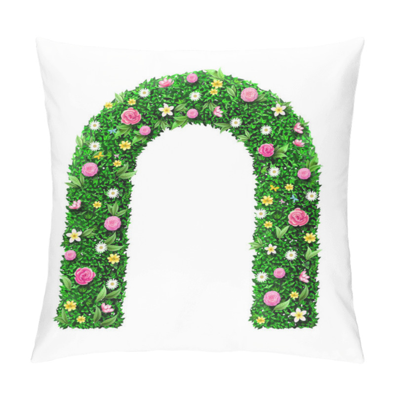 Personality  Decorative Green Wedding Flower Arch With Roses Pillow Covers