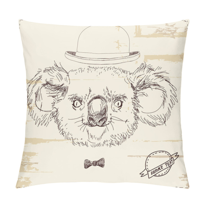 Personality  Illustration Of Koala Bear In Hat Pillow Covers