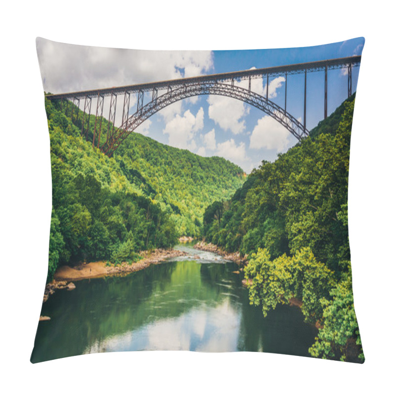 Personality  The New River Gorge Bridge, Seen From Fayette Station Road, At T Pillow Covers