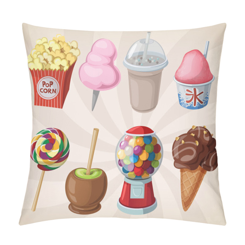 Personality  A Collection Of Fair Drinks And Sweets. Pillow Covers