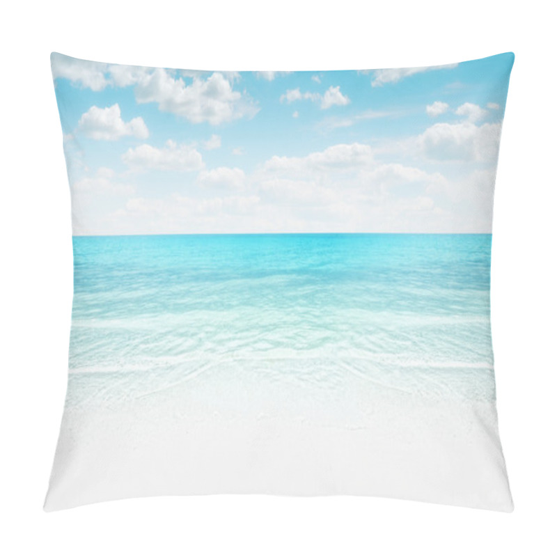 Personality  View Of Nice Blue Ocean And White Beach Pillow Covers