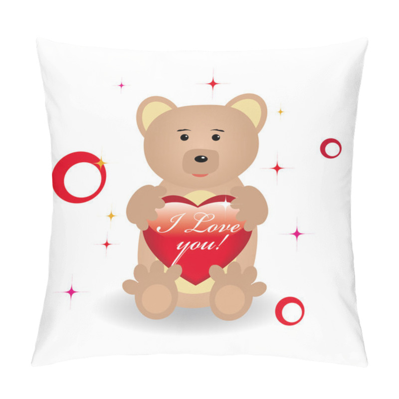 Personality  Bear With Heart For St.Valentine Day Pillow Covers