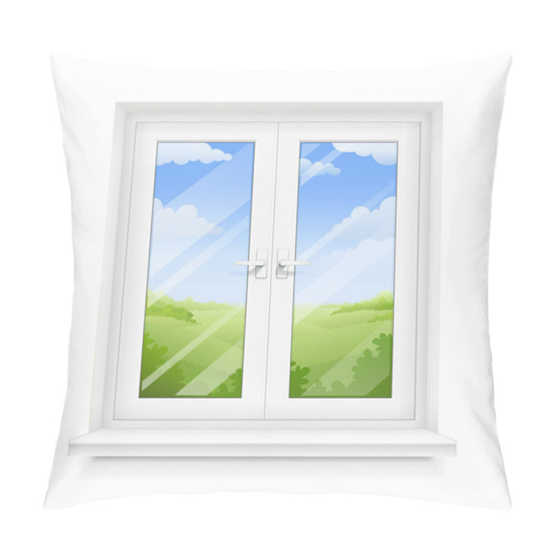 Personality  White Classic Plastic Window With Windowsill Pillow Covers