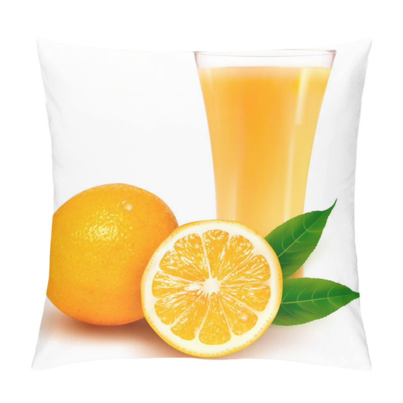 Personality  Fresh Orange And Glass With Juice Pillow Covers