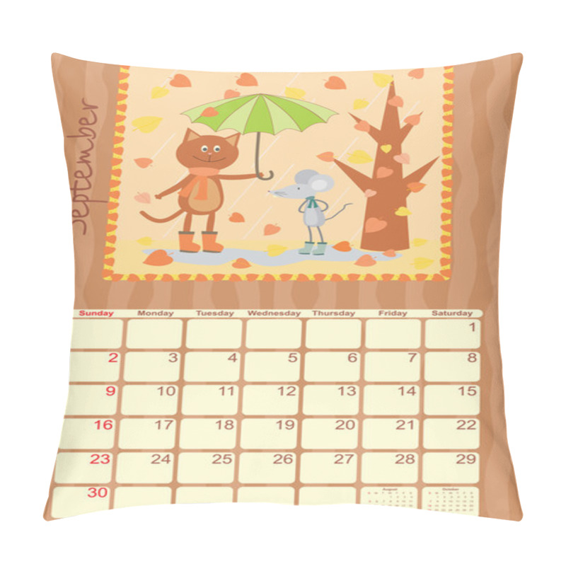 Personality  Calendar For September 2012 Pillow Covers