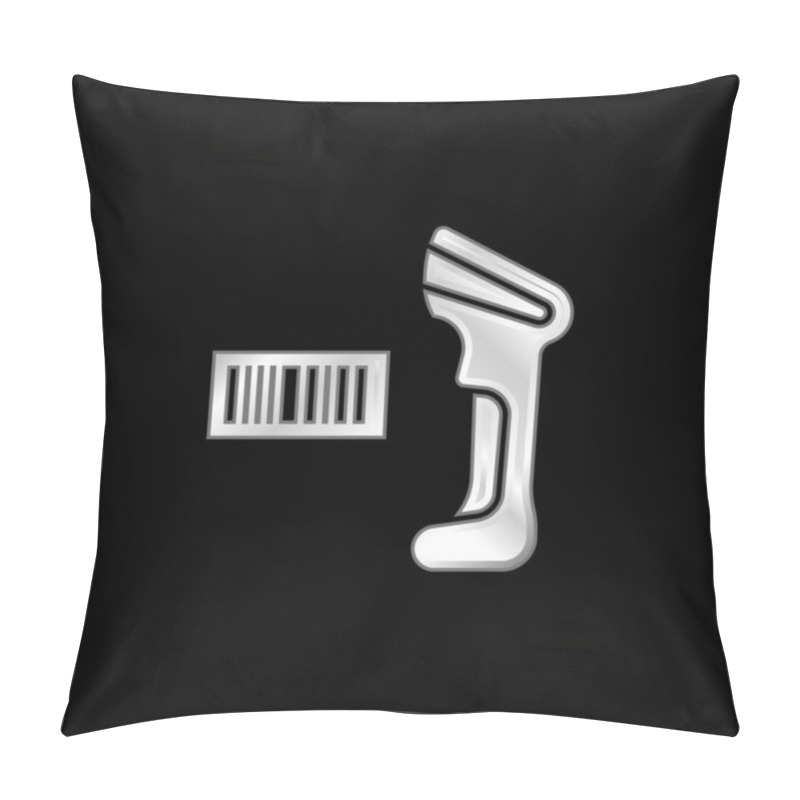 Personality  Barcode Scanner Silver Plated Metallic Icon Pillow Covers