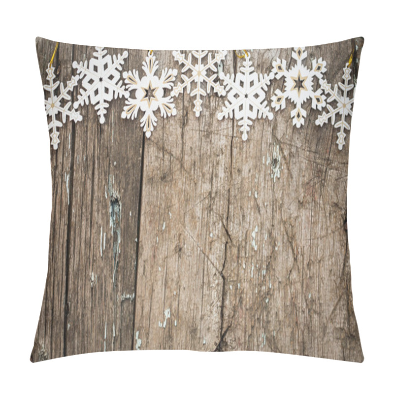 Personality  Snowflakes Border On Wood Pillow Covers