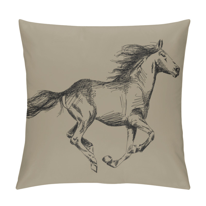 Personality  Hand Drawn Horse Vector Pillow Covers