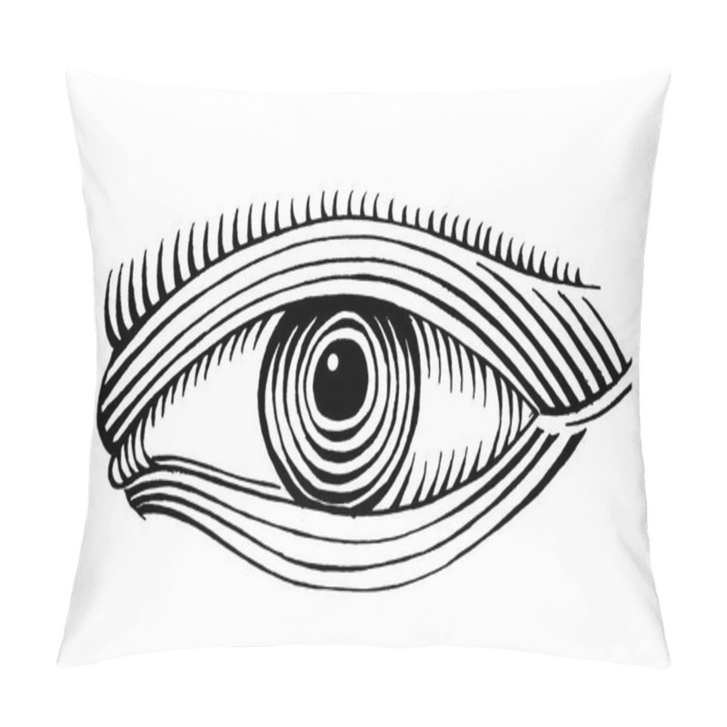 Personality  Hand Drawn Eye Drawing Line Art Pillow Covers