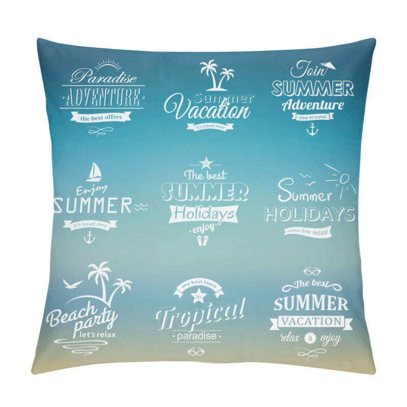 Personality  Beach Labels Set Eps Pillow Covers