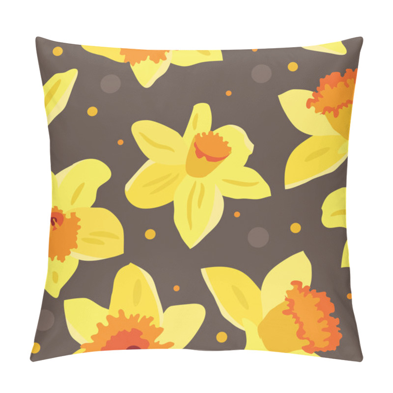 Personality  Seamless Floral Pattern With Daffodils Pillow Covers