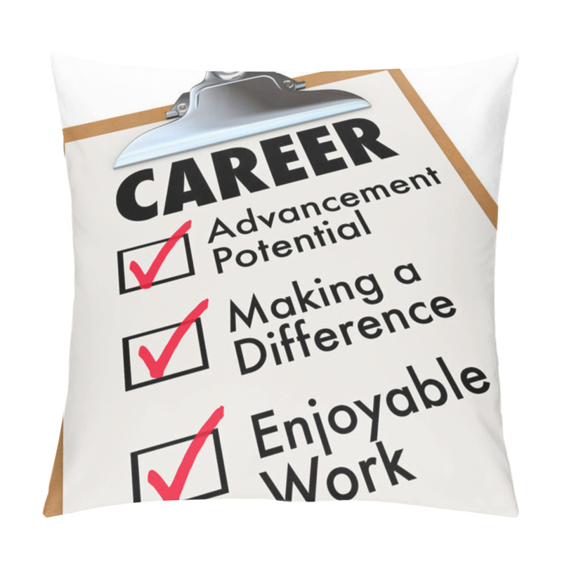 Personality  Career Checklist Priorities Goals Objectives In Work Profession Pillow Covers