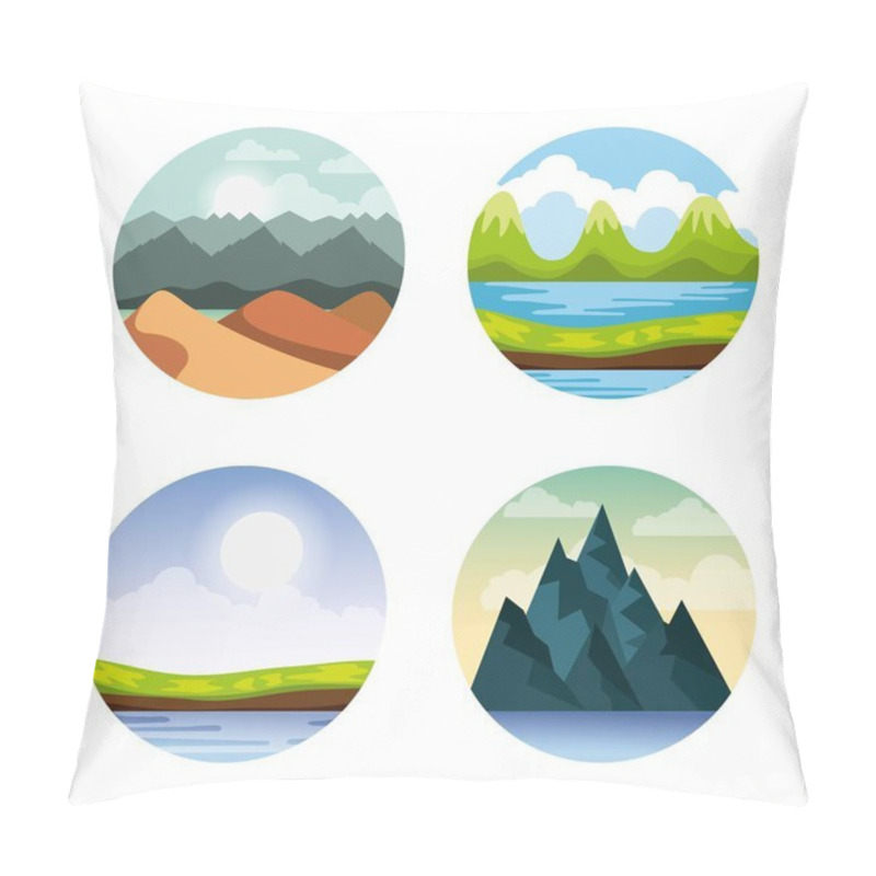 Personality  Icons Set Landscape Pillow Covers