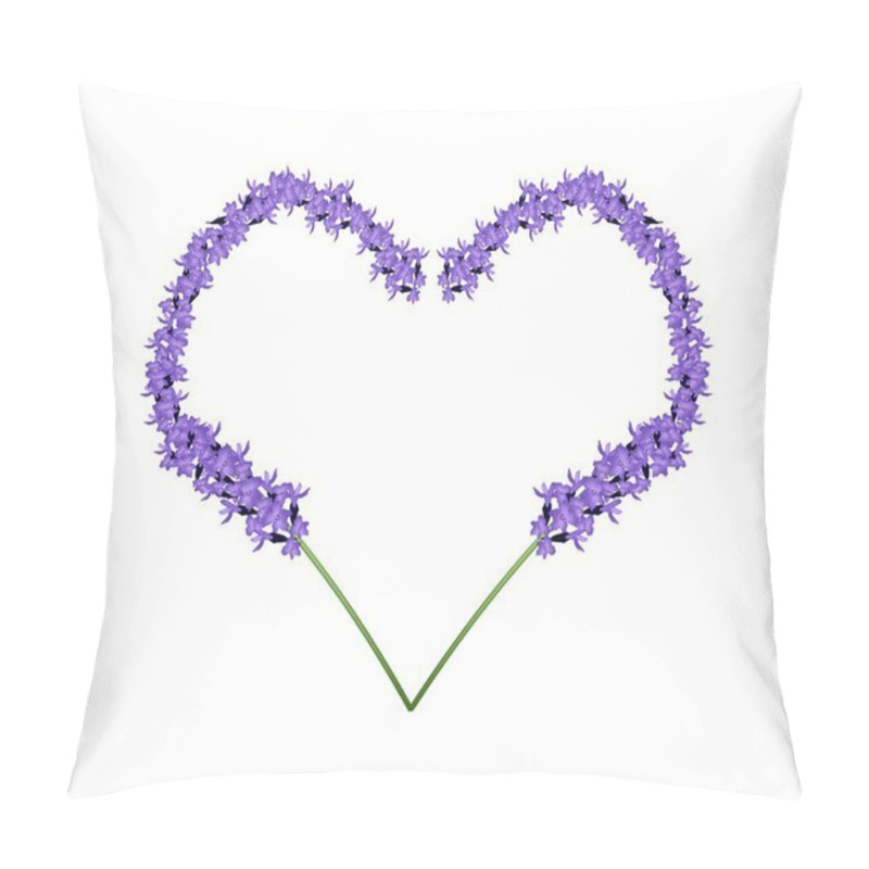 Personality  Purple Lavender Flowers In Heart Shape Frame Pillow Covers