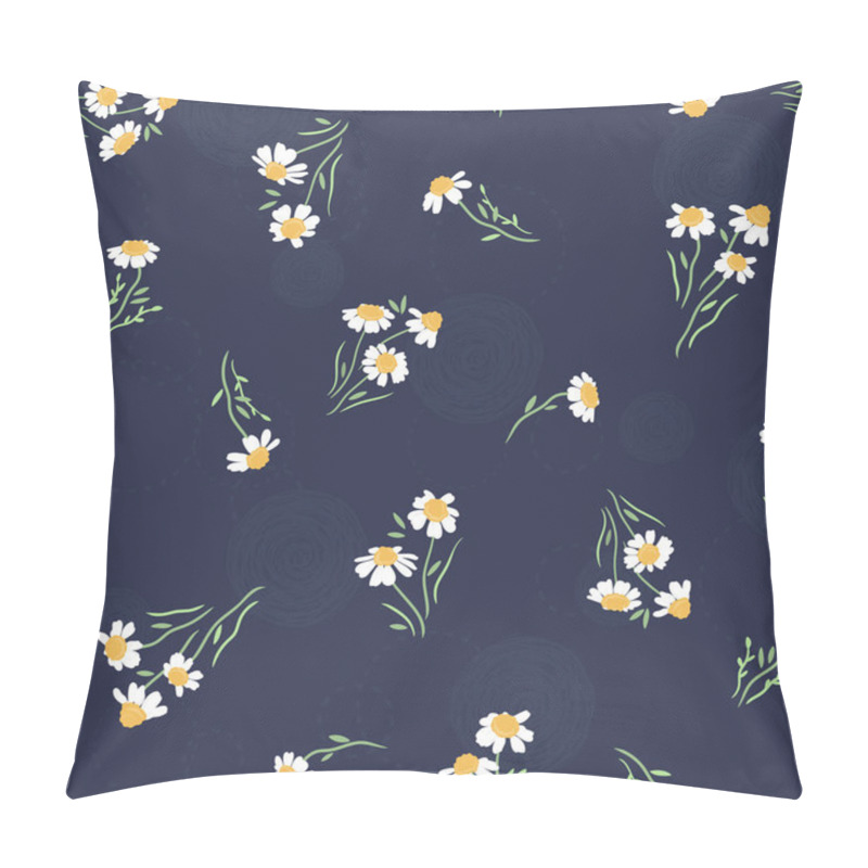 Personality  Cute Hand Drawn Floral Seamless Pattern, Chamomile Flowers Background, Great For Textiles, Wrapping, Banner, Wallpaper - Vector Design Pillow Covers