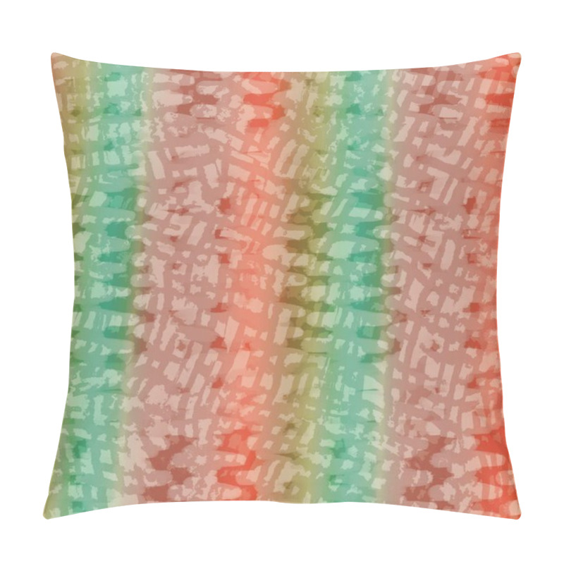 Personality  Horizontal Blurry Ombre Blend Textured Stripe Background. Variegated Pastel Line Melange Seamless Pattern. Abstract Textured All Over Print. Retro Summer Soft Color Dip Dye Striped Effect Pillow Covers