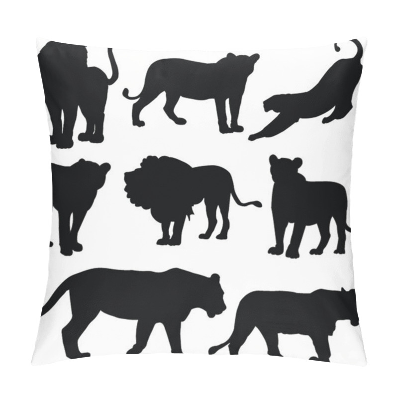 Personality  Lions Silhouette Collection Pillow Covers