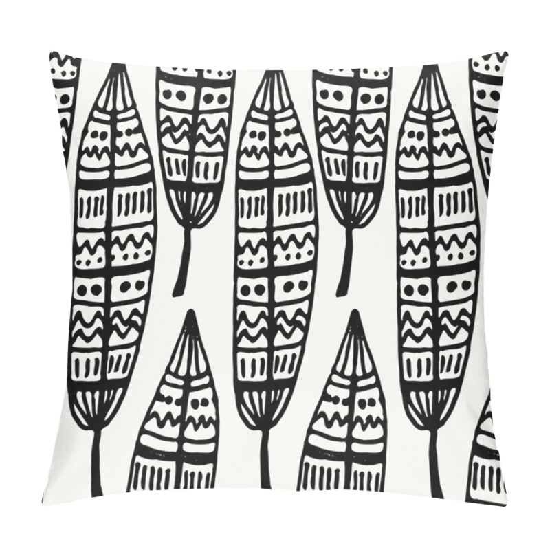 Personality  Hand Drawn Feathers Seamless Pattern Pillow Covers