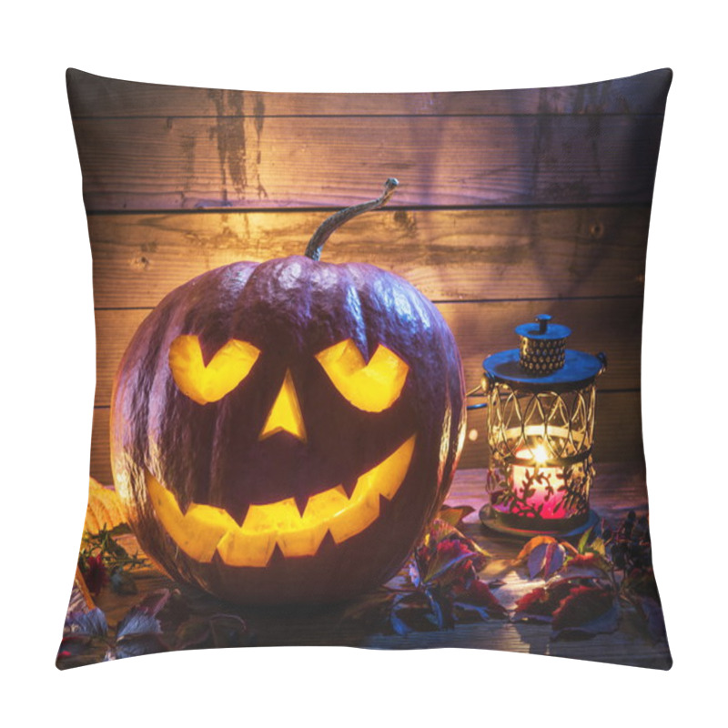 Personality  Grinning Pumpkin Lantern Or Jack-o'-lantern Is One Of The Symbols Pillow Covers