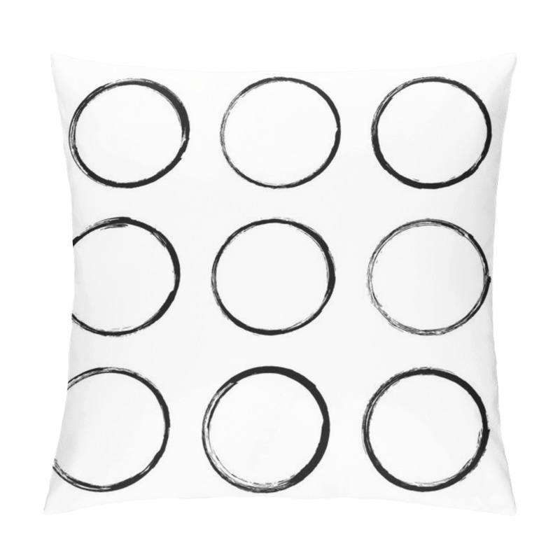 Personality  Set Hand Drawn Circle Frame. Pillow Covers