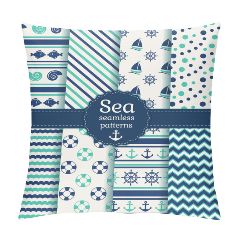 Personality  Sea Seamless Patterns. Vector Collection. Pillow Covers