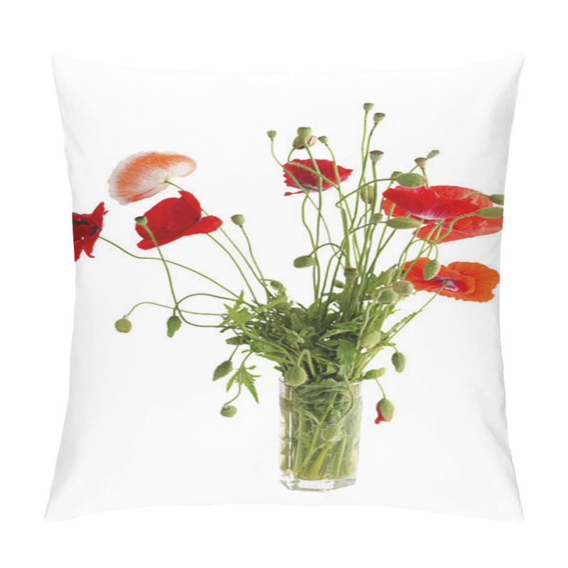 Personality  Bouquet Of Red Poppies In A Glass Pillow Covers