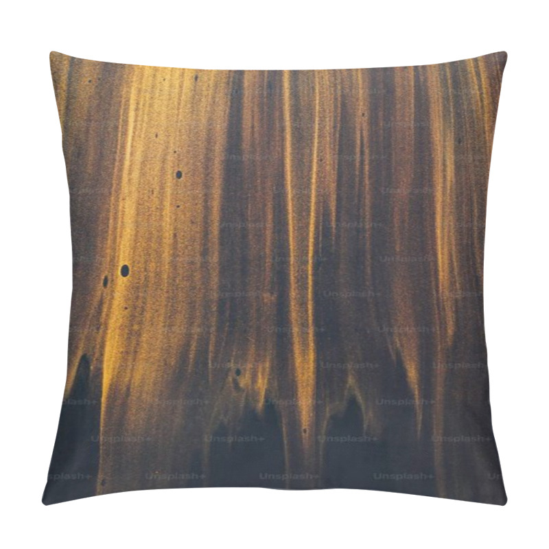 Personality  Abstract Artwork Showcasing Golden And Black Brush Strokes. Pillow Covers