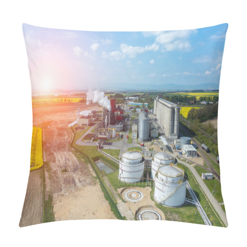 Personality  Sunset Over Biofuel Factory Pillow Covers