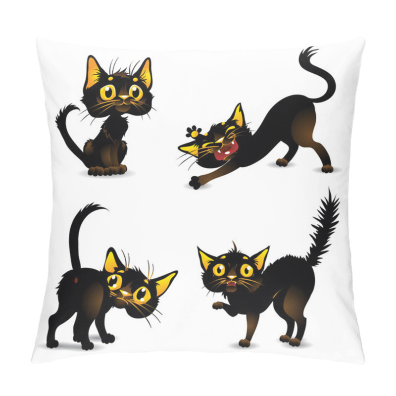 Personality  Set Black Cats For Halloween 2 Pillow Covers