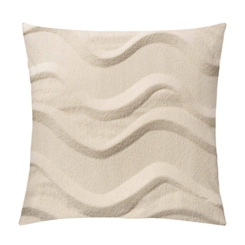 Personality  Top View Of Textured Background With Sand And Smooth Lines Pillow Covers