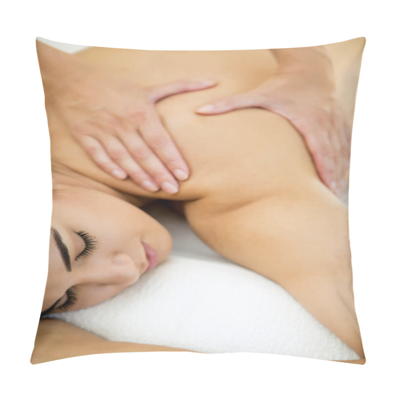 Personality  Young Woman Having A Massage Pillow Covers