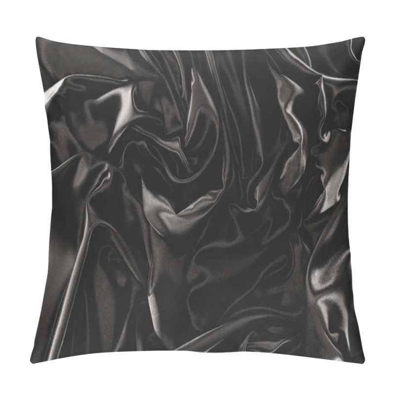 Personality  Full Frame Of Black Elegant Silk Cloth As Background Pillow Covers