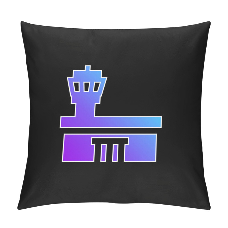 Personality  Airport Blue Gradient Vector Icon Pillow Covers