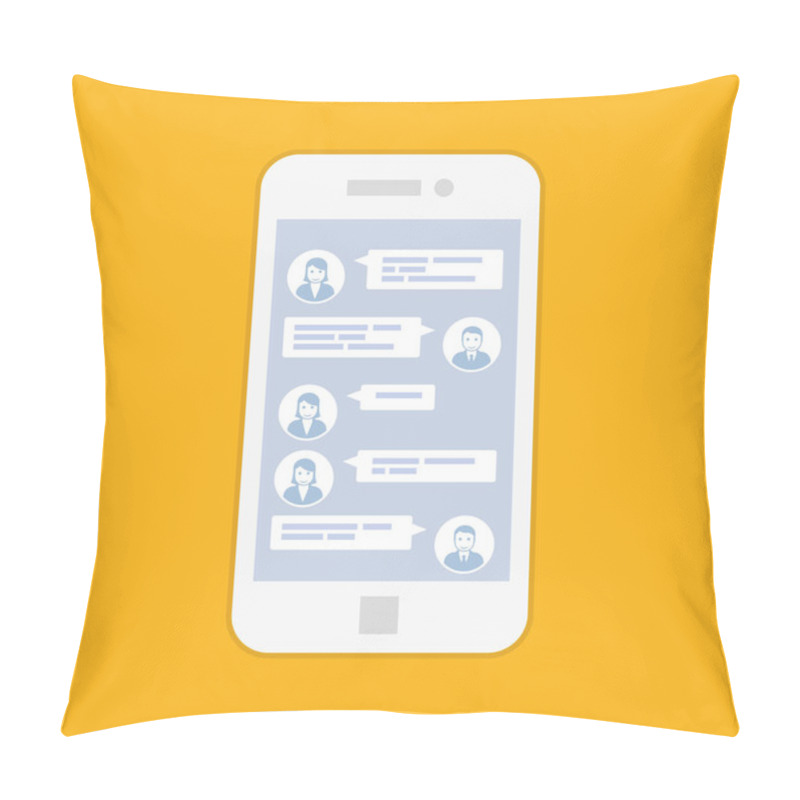 Personality  Smartphone Chat Interface - Short Sms Messenger Service Interfac Pillow Covers