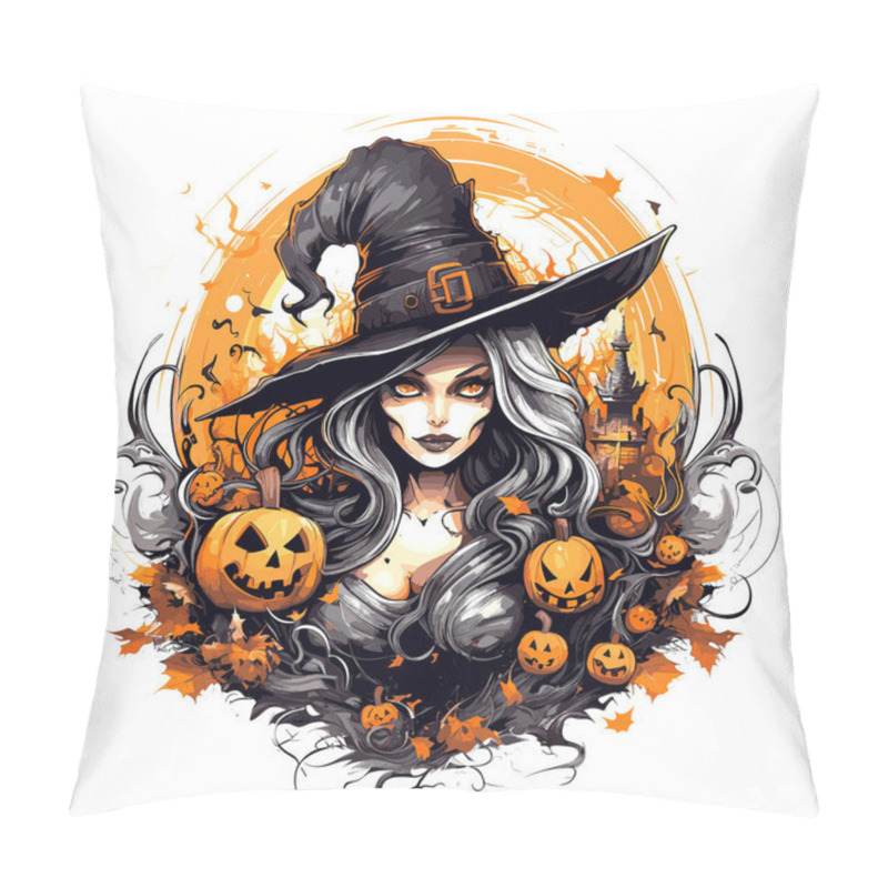 Personality  T-shirt Or Poster Design With Illustration On Halloween Theme Pillow Covers