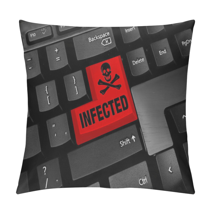 Personality  Computer Keyboard With Red Infected Button Pillow Covers