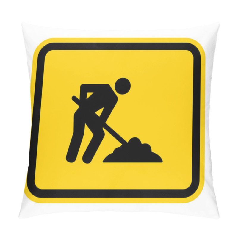 Personality  Under Construction Symbol Sign Isolate On White Background,Vector Illustration EPS.10  Pillow Covers