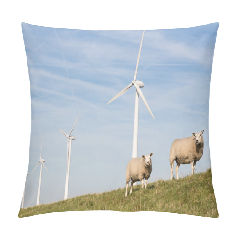 Personality  Windmill And Sheep In The Netherlands Pillow Covers