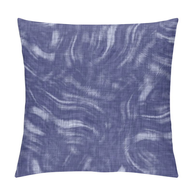 Personality  Seamless Indigo Mottled Texture. Blue Woven Boro Cotton Dyed Effect Background. Japanese Repeat Batik Resist Pattern. Distressed Tie Dye Bleach. Asian Fusion Allover Kimono Textile. Worn Cloth Print Pillow Covers