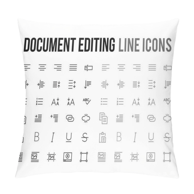 Personality  Document Text Editing Vector Line Icon For App, Mobile Website R Pillow Covers