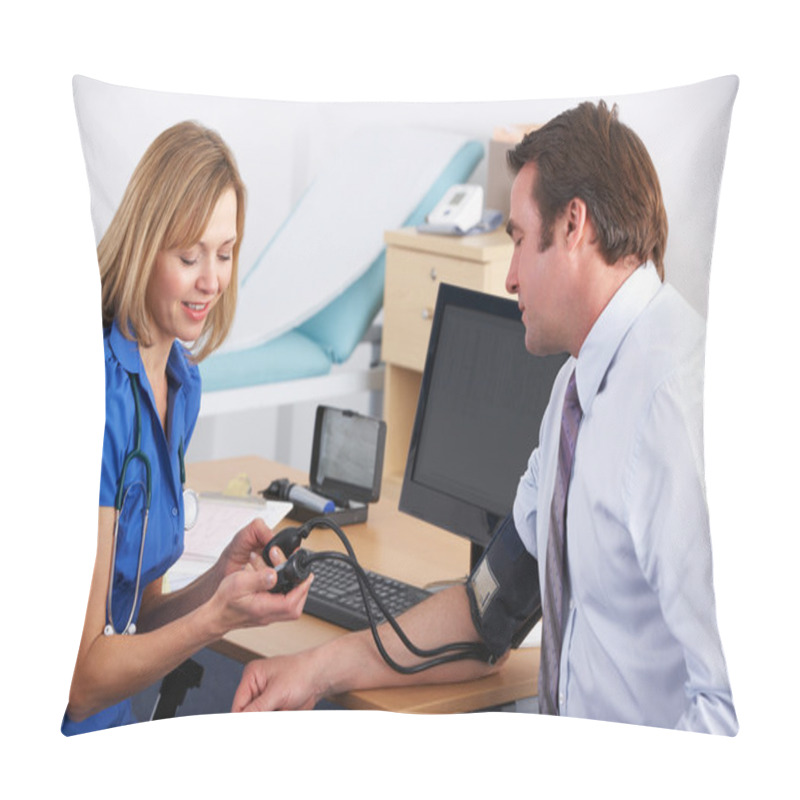 Personality  UK Doctor Taking Patient's Blood Pressure Pillow Covers