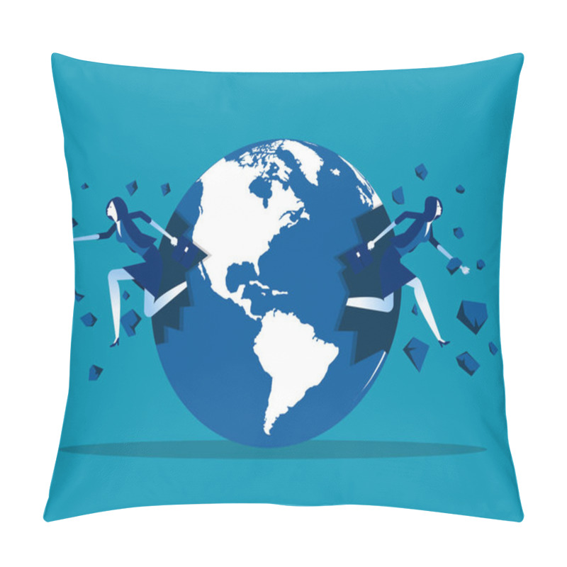 Personality  Global Economic Wars. Concept Business Vector Illustration, Fina Pillow Covers