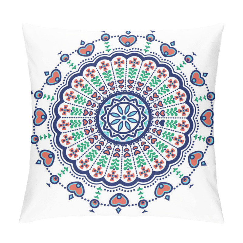 Personality  Ethnic Mandala-like Pattern With Flower And Heart Symbols Pillow Covers