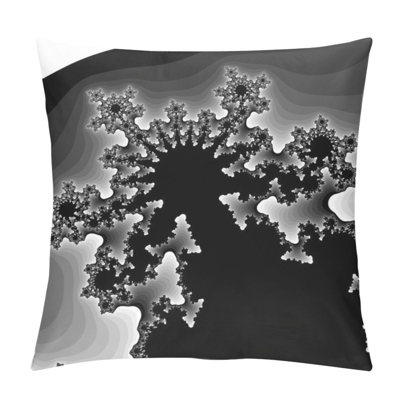 Personality  Grayscale Fractal Background Pillow Covers