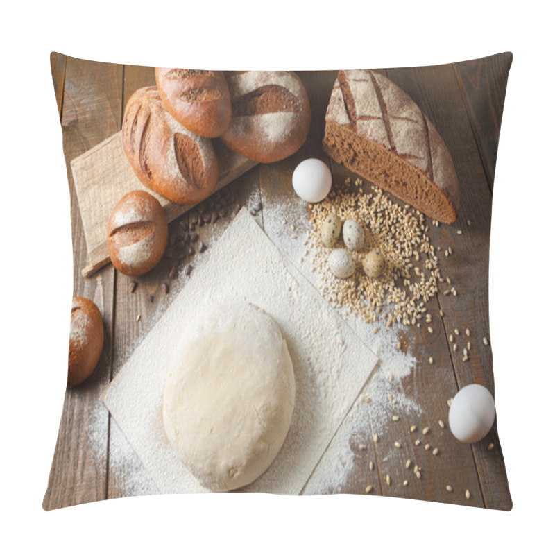 Personality  Fresh Dough In Flour With Rye Bread Pillow Covers